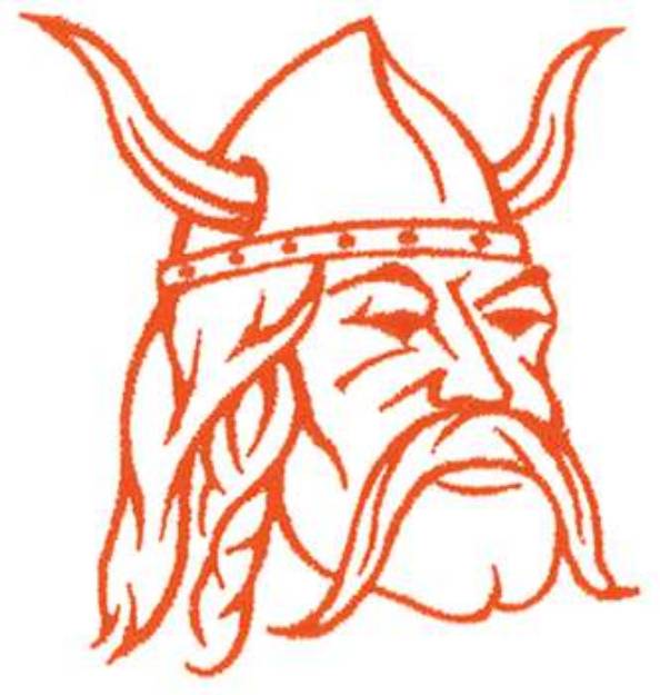 Picture of Viking Head Outline Machine Embroidery Design