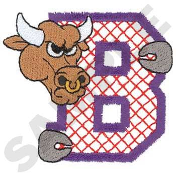 B Is For Bull Machine Embroidery Design