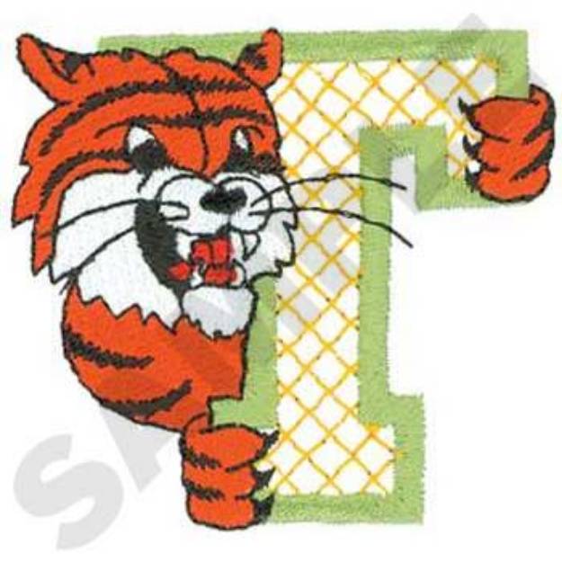 Picture of T Is For Tiger Machine Embroidery Design