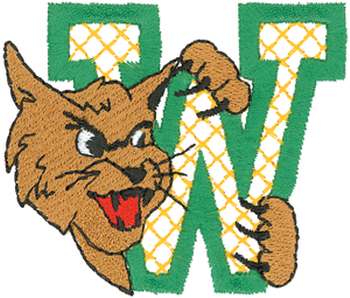 W Is For Wildcat Machine Embroidery Design