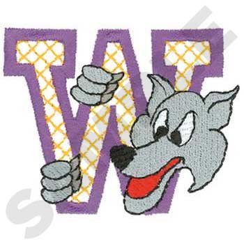 W Is For Wolf Machine Embroidery Design