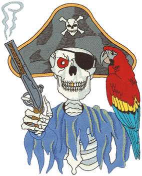 Skeleton Pirate Machine Embroidery Design
