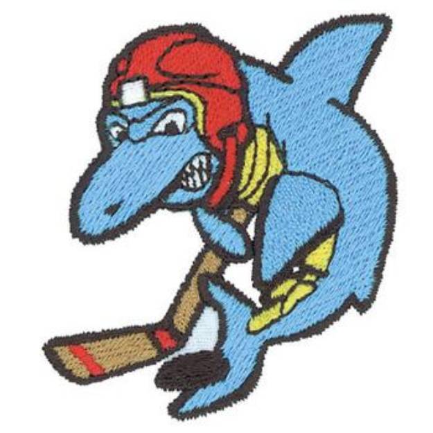 Picture of Shark Hockey Machine Embroidery Design