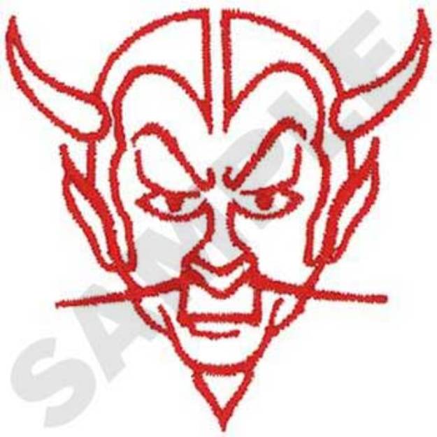 Picture of Devils Head Outline Machine Embroidery Design