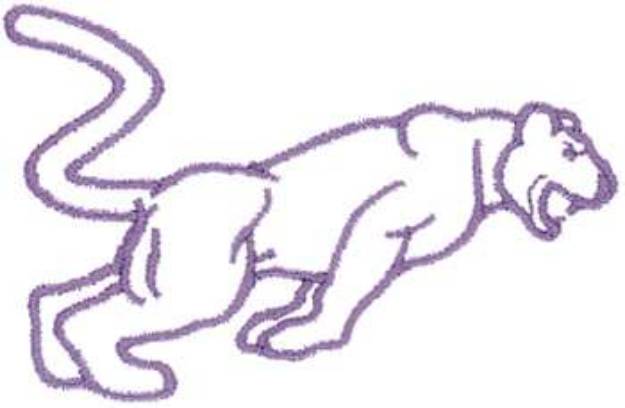 Picture of Cougar Outline Machine Embroidery Design