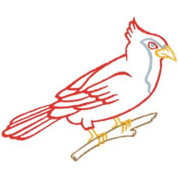 Picture of Cardinal Outline Machine Embroidery Design