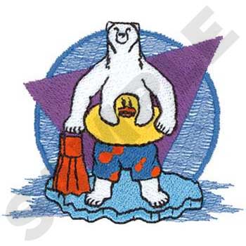 Polar Bear Swimmer Machine Embroidery Design
