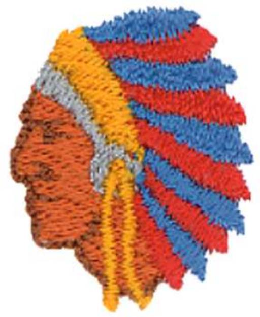 Picture of Chief Head 1 inch Machine Embroidery Design