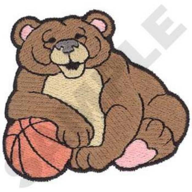 Picture of Bear Basketball Mascot Machine Embroidery Design