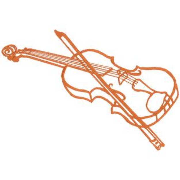 Picture of Violin Outline Machine Embroidery Design