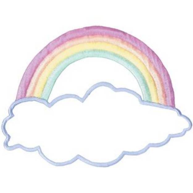 Picture of Rainbow With Cloud Machine Embroidery Design