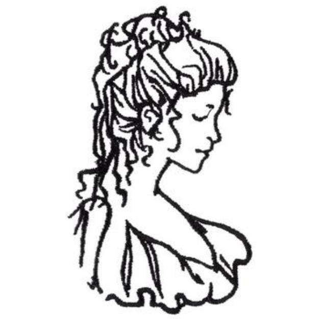 Picture of Lady Outline Machine Embroidery Design