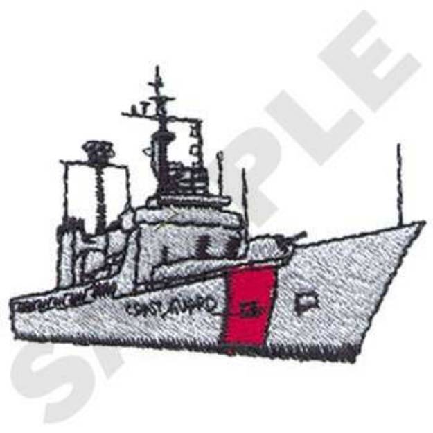 Picture of Coast Guard Cutter Machine Embroidery Design