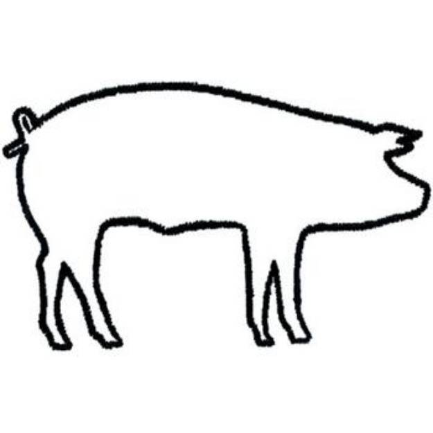 Picture of Pig Outline Machine Embroidery Design