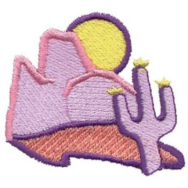 Picture of Southwest Mountain Scene Machine Embroidery Design
