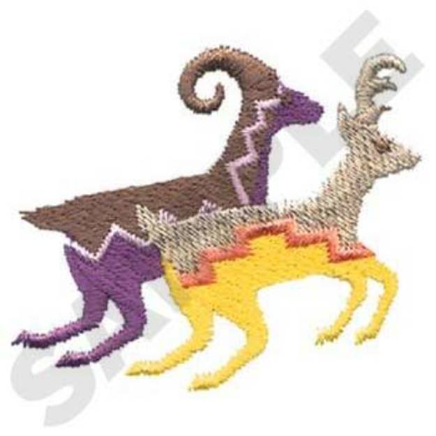 Picture of Antelope And Goat Machine Embroidery Design