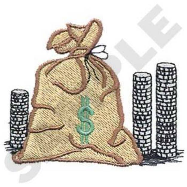 Picture of Bag Of Coins Machine Embroidery Design
