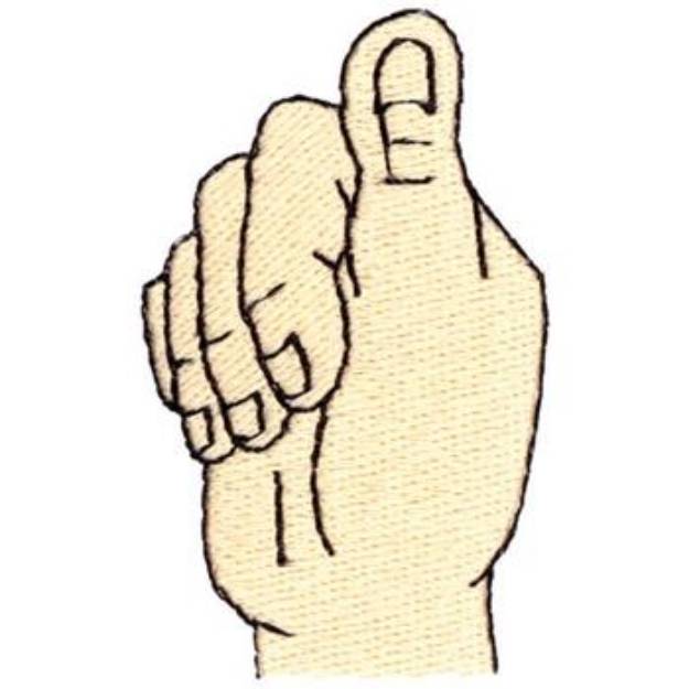 Picture of Letter A Sign Language Machine Embroidery Design