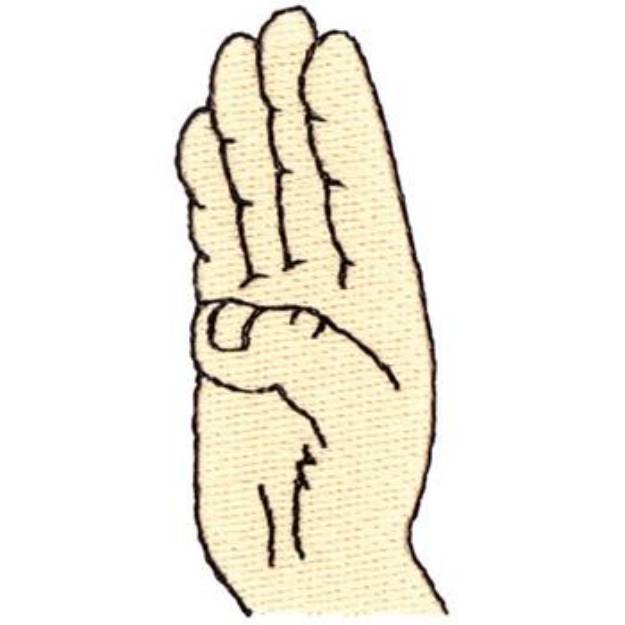 Picture of Letter B Sign Language Machine Embroidery Design
