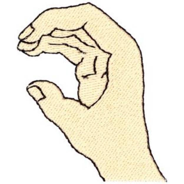 Picture of Letter C Sign Language Machine Embroidery Design