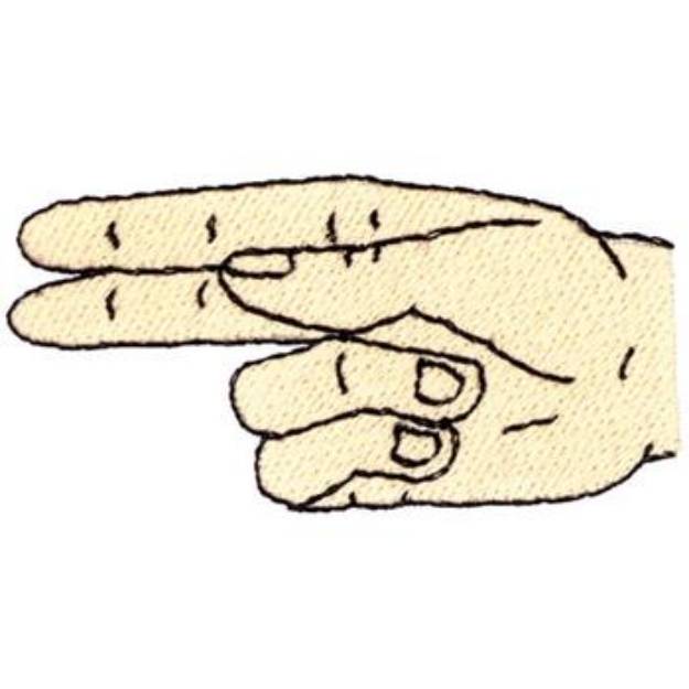 Picture of Letter H Sign Language Machine Embroidery Design