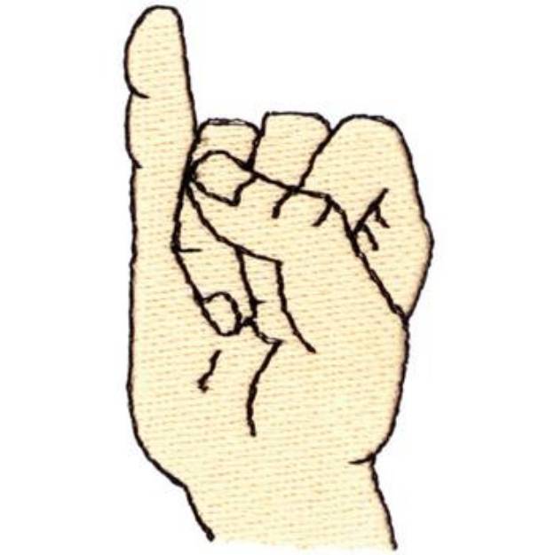 Picture of Letter I Sign Language Machine Embroidery Design