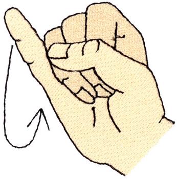 Letter J Sign Language Machine Embroidery Design
