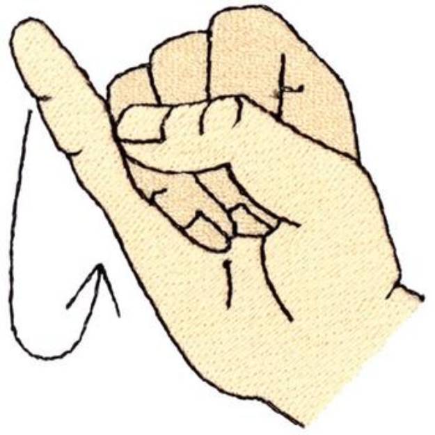 Picture of Letter J Sign Language Machine Embroidery Design