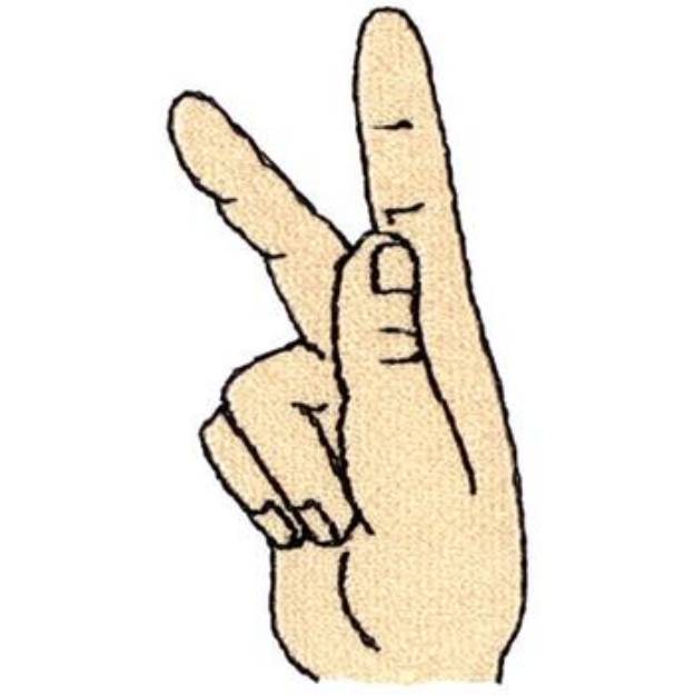 Picture of Letter K Sign Language Machine Embroidery Design