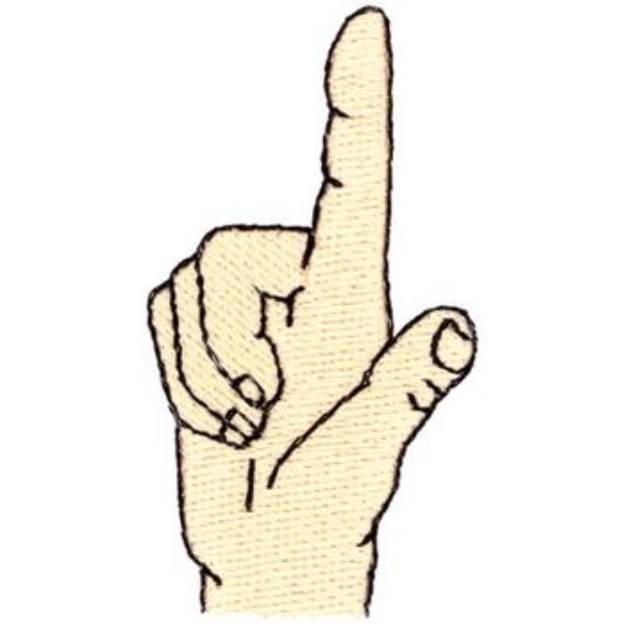 Picture of Letter L Sign Language Machine Embroidery Design