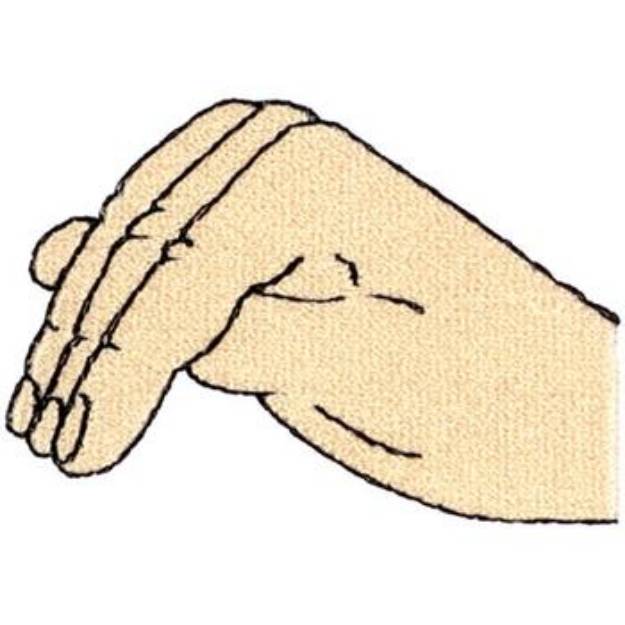 Picture of Letter M Sign Language Machine Embroidery Design