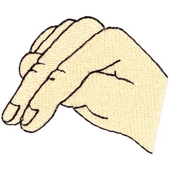 Letter N Sign Language Machine Embroidery Design