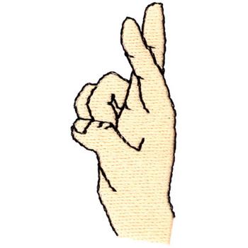 Letter R Sign Language Machine Embroidery Design