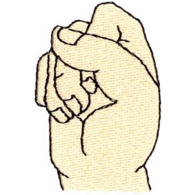 Picture of Letter S Sign Language Machine Embroidery Design