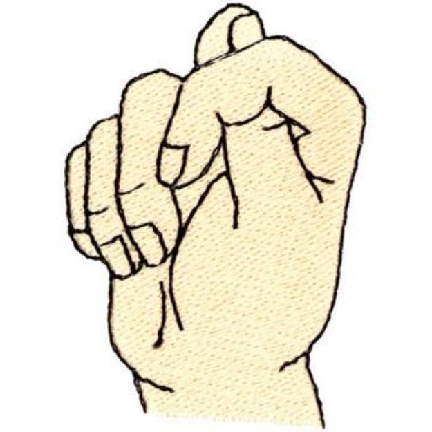 Picture of Letter T Sign Language Machine Embroidery Design