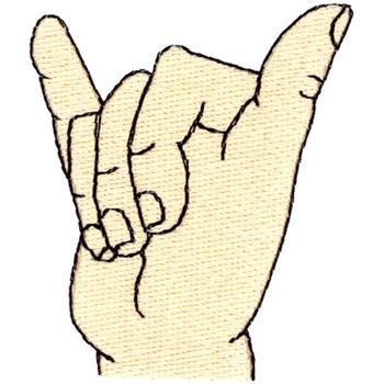 Letter Y Sign Language Machine Embroidery Design