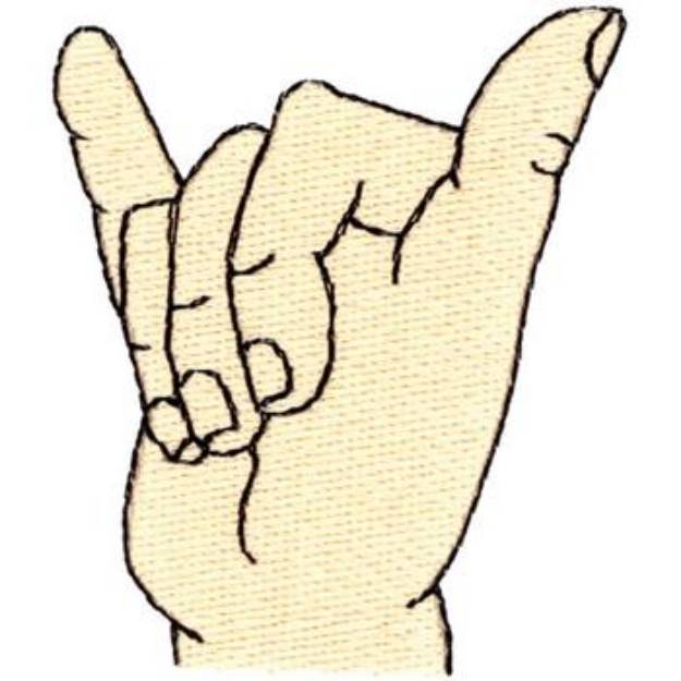 Picture of Letter Y Sign Language Machine Embroidery Design