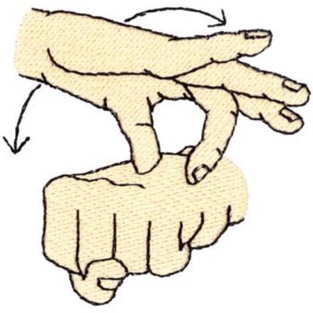 Picture of Sign Language Earth Machine Embroidery Design