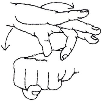Sign Language Earth Outline Machine Embroidery Design