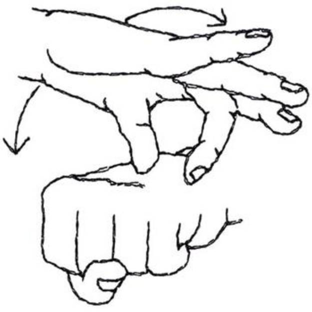 Picture of Sign Language Earth Outline Machine Embroidery Design