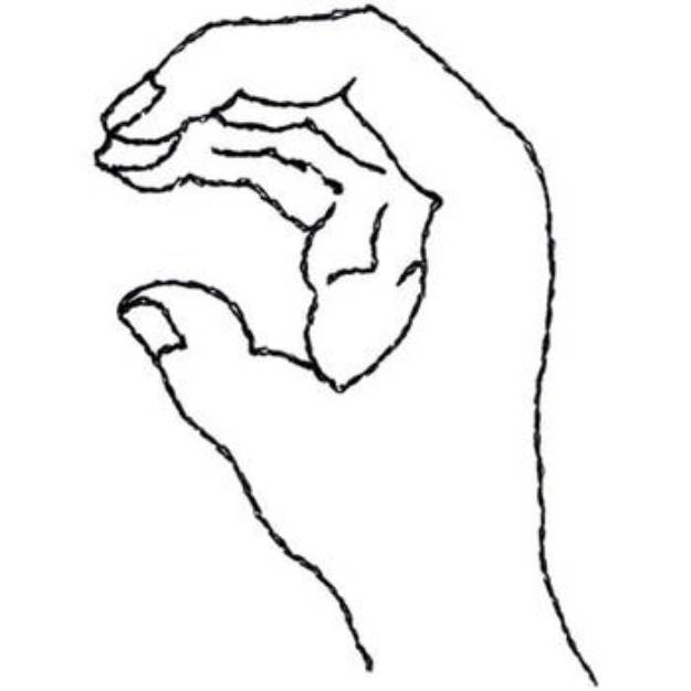 Picture of Sign Language Letter C Machine Embroidery Design