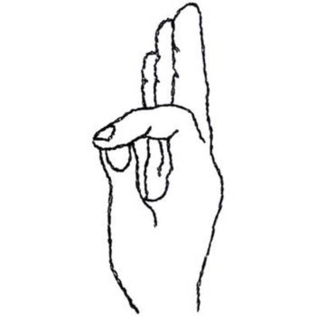 Picture of Sign Language Letter F Machine Embroidery Design