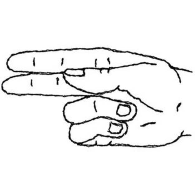 Picture of Sign Language Letter H Machine Embroidery Design