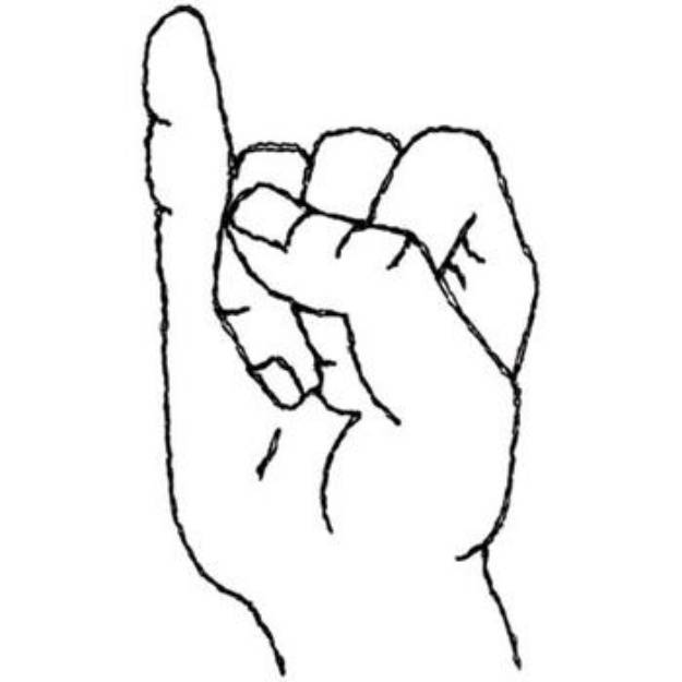 Picture of Sign Language Letter I Machine Embroidery Design