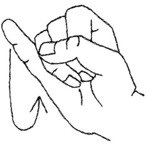 Picture of Sign Language Letter J Machine Embroidery Design
