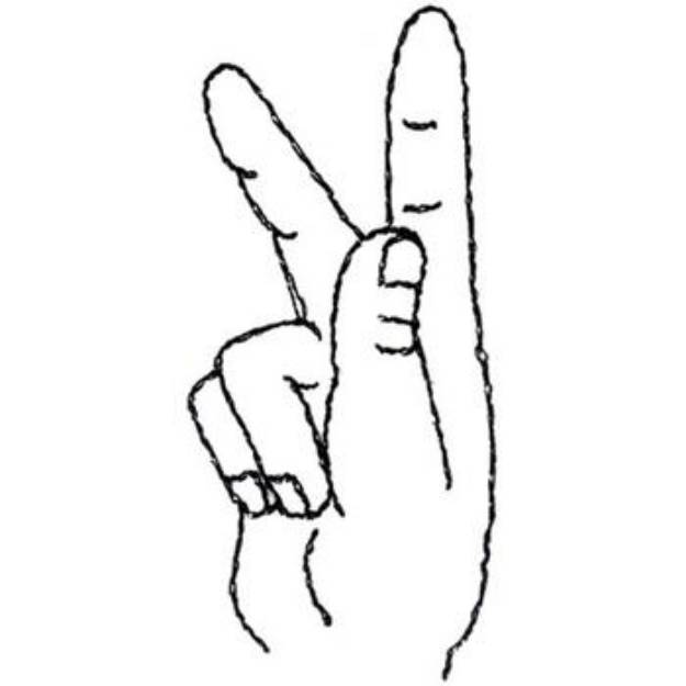 Picture of Sign Language Letter K Machine Embroidery Design