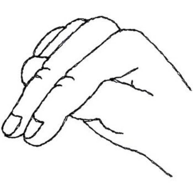 Picture of Sign Language Letter N Machine Embroidery Design
