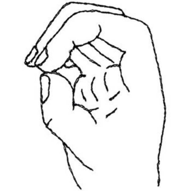 Picture of Sign Language Letter O Machine Embroidery Design