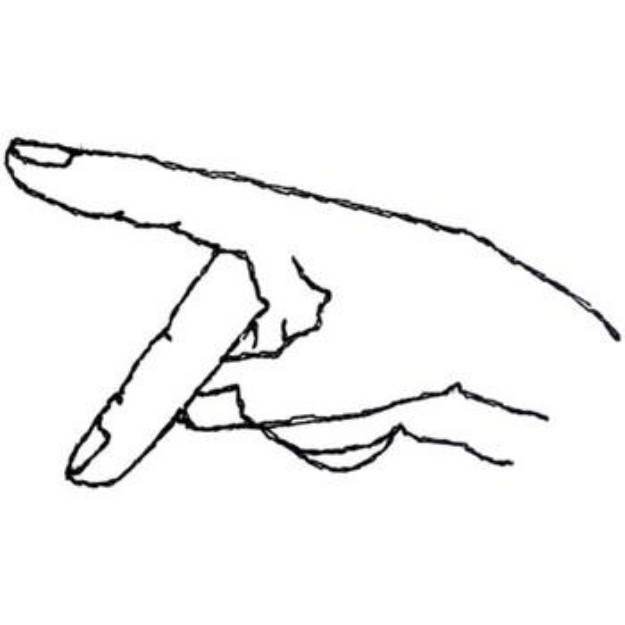 Picture of Sign Language Letter P Machine Embroidery Design