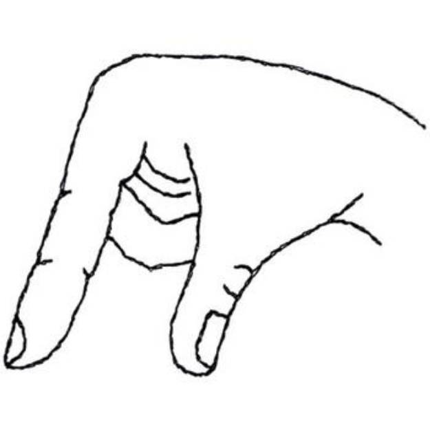 Picture of Sign Language Letter Q Machine Embroidery Design